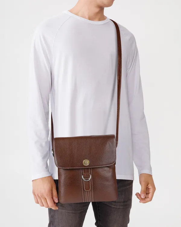 100%_genuine_leather_messenger_shoulder_9_inch_sling_cross_body_travel_office_d-loop_handbag_for_men_women,_coffee