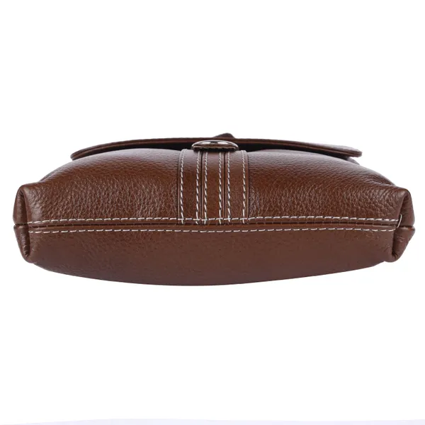 100%_genuine_leather_messenger_shoulder_9_inch_sling_cross_body_travel_office_d-loop_handbag_for_men_women,_coffee