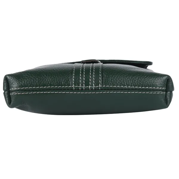 100%_genuine_leather_messenger_shoulder_9_inch_sling_cross_body_travel_office_d-loop_handbag_for_men_women,_green