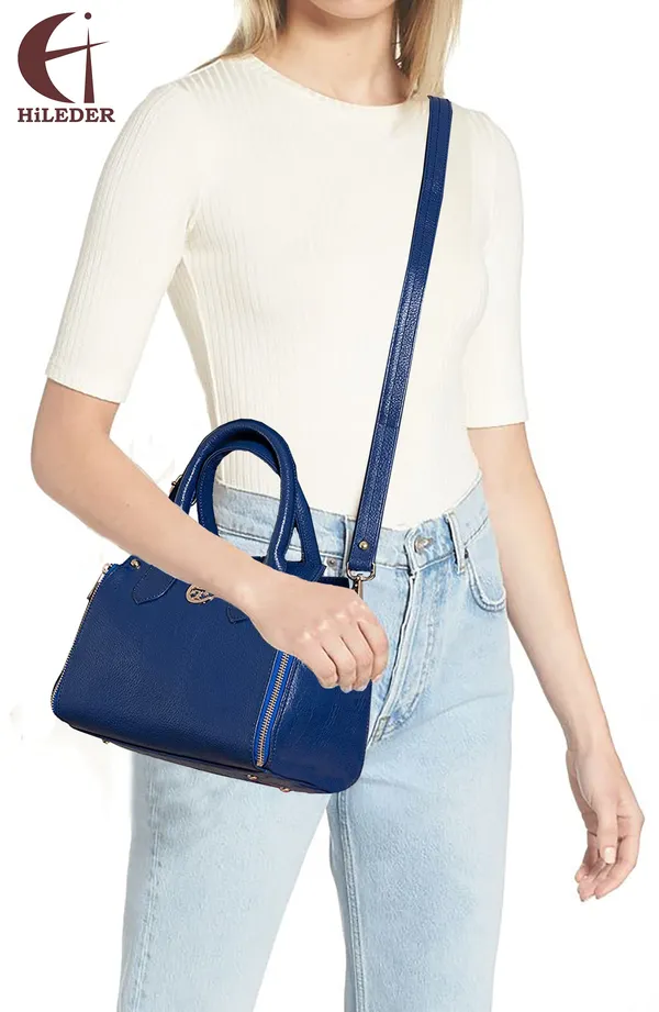 genuine_leather_designer_handbag_shoulder_tote_bag_for_women_&_girls_with_top_handle_|_golden_metal_zipper_|_medium_size_|_blue