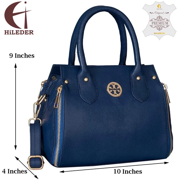 genuine_leather_designer_handbag_shoulder_tote_bag_for_women_&_girls_with_top_handle_|_golden_metal_zipper_|_medium_size_|_blue