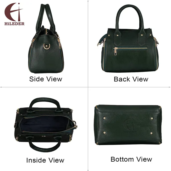genuine_leather_designer_handbag_shoulder_tote_bag_for_women_&_girls_with_top_handle_|_golden_metal_zipper_|_medium_size_|_green