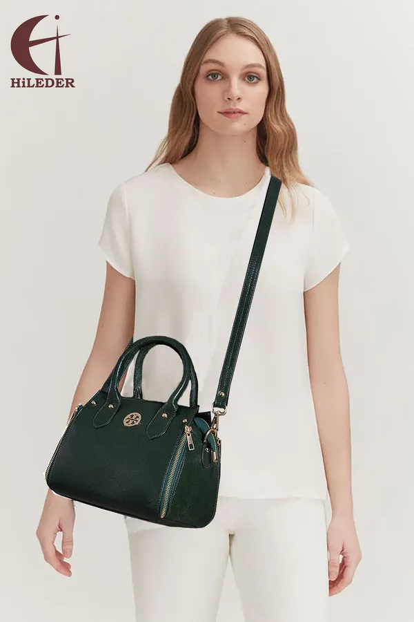 genuine_leather_designer_handbag_shoulder_tote_bag_for_women_&_girls_with_top_handle_|_golden_metal_zipper_|_medium_size_|_green