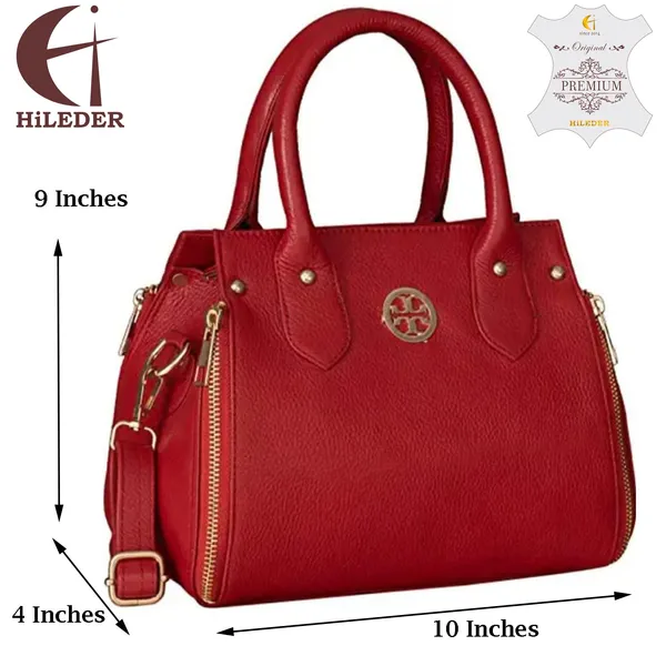 genuine_leather_designer_handbag_shoulder_tote_bag_for_women_&_girls_with_top_handle_|_golden_metal_zipper_|_medium_size_|_red