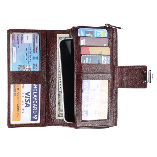 stylish_genuine_leather_purse_wallet_clutch_with_magnetic_loop_closure_for_women_&_girls_|_brown_|_small