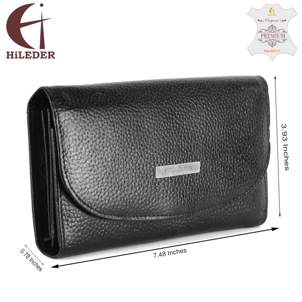stylish_genuine_leather_bi-fold_purse_wallet_clutch_with_magnetic_clasp_closure_for_women_&_girls,_black