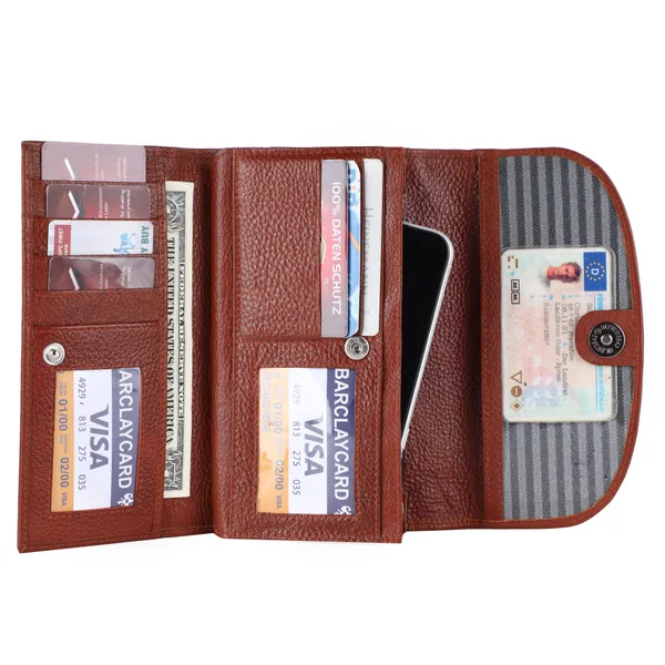 stylish_genuine_leather_bi-fold_purse_wallet_clutch_with_magnetic_clasp_closure_for_women_&_girls,_tan