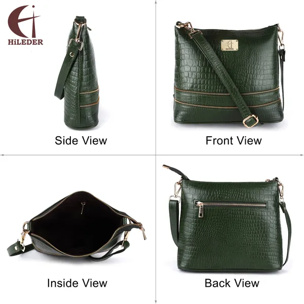 Slim_Green_Leather_Messenger_Satchel_Bag_with_Golden_Zipper