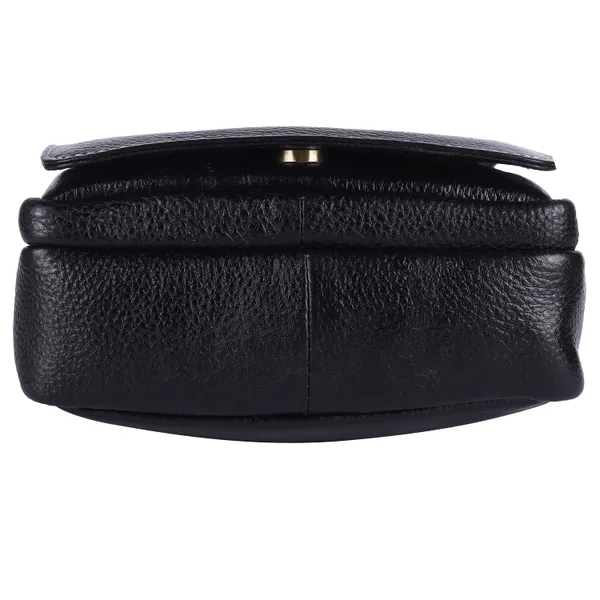 100%_genuine_leather_messenger_shoulder_9_inch_sling_cross_body_travel_office_tablet_flap_handbag,_men_women,_black