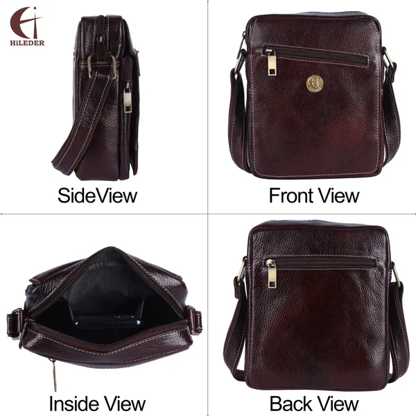 sling_cross_body_travel_office_tablet_flap_handbag,_men_women,_brown,_100%_genuine_leather_messenger_shoulder_9_inch