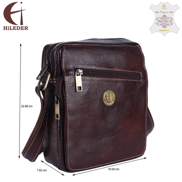 sling_cross_body_travel_office_tablet_flap_handbag,_men_women,_brown,_100%_genuine_leather_messenger_shoulder_9_inch