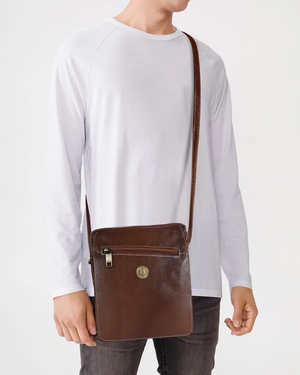 100%_genuine_leather_messenger_shoulder_9_inch_sling_cross_body_travel_office_tablet_flap_handbag,_men_women,_coffee