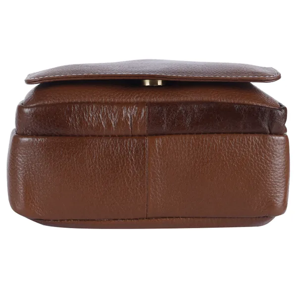 100%_genuine_leather_messenger_shoulder_9_inch_sling_cross_body_travel_office_tablet_flap_handbag,_men_women,_coffee
