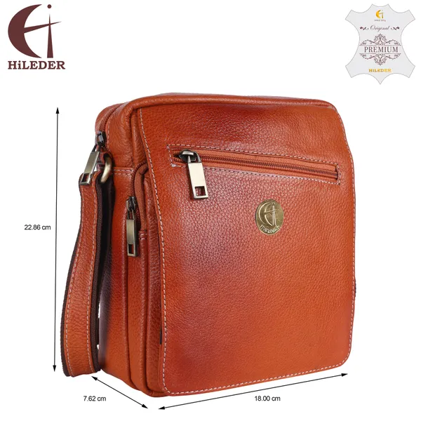 100%_genuine_leather_messenger_shoulder_9_inch_sling_cross_body_travel_office_tablet_flap_handbag,_men_women,_orange