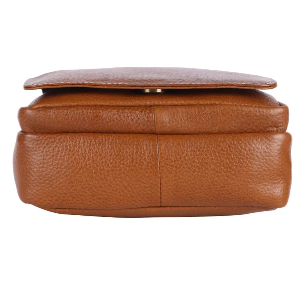 100%_pure_genuine_leather_messenger_shoulder_9_inch_sling_cross_body_office_tablet_bag_with_flap_for_men_women,_tan