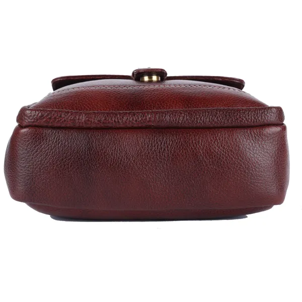 100%_pure_genuine_leather_messenger_9.5_inch_sling_cross_body_travel_office_tablet_buckle_bag_for_men_women,_brown