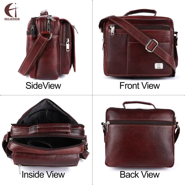 pure_leather_messenger_shoulder_10_inch_sling_cross_body_travel_office_tablet_tiffin_handbag_with_multiple_compartments_for_men_women,_brown