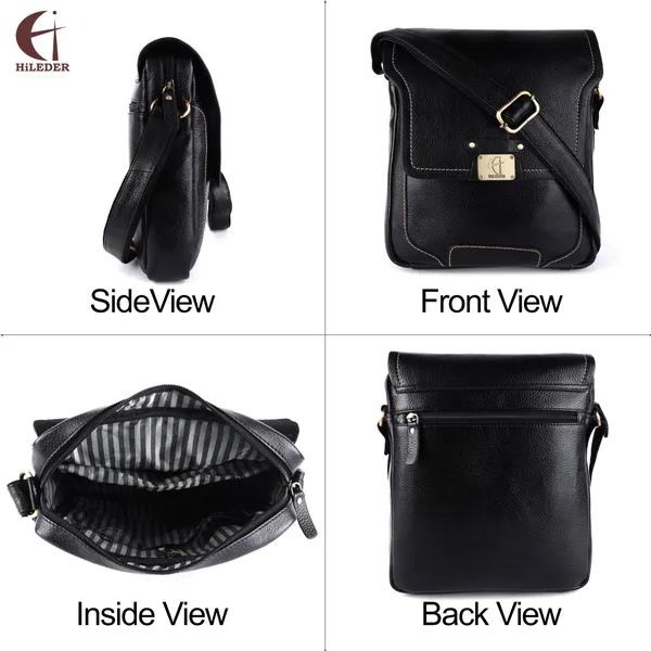 genuine_leather_messenger_shoulder_11_inch_sling_cross_body_travel_office_tablet_bag_for_men_women_|_front_flap_with_magnetic_closure_|_black