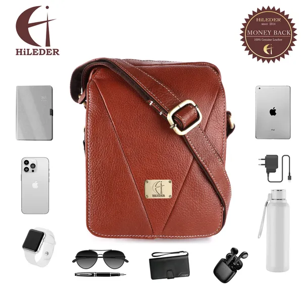 pure_genuine_leather_messenger_shoulder_7.5_inch_sling_cross_body_travel_office_tablet_bag_for_men_women_|_front_flap_with_v_design_|_tan