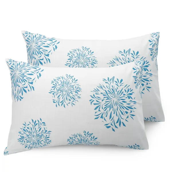 144_TC_Geometric_Bedsheet_for_King_Size_Bed_with_2_Pillow_Covers_|_108_by_108_inch_|_White_(Blue_Print)