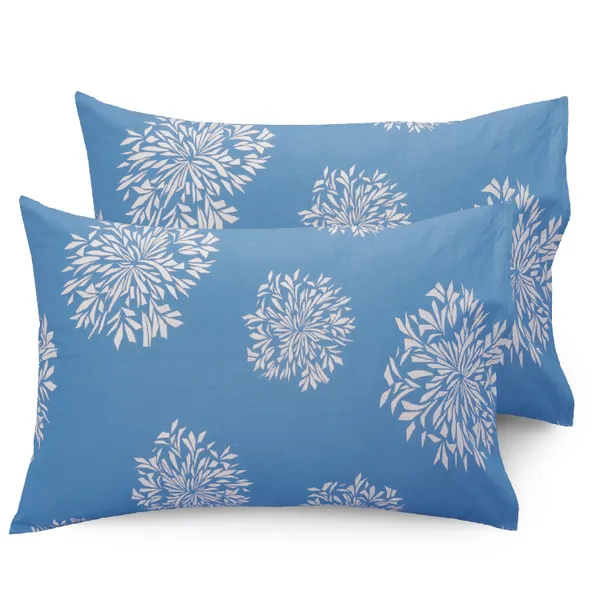 144_TC_Geometric_King_Size_Bedsheet_Cotton_with_2_Pillow_Covers_|_108x108_inch_|_White_&_Blue