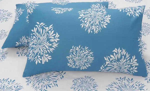 144_TC_Geometric_Cotton_Single_Bedsheet_with_Pillow_Cover_-_White_&_Blue