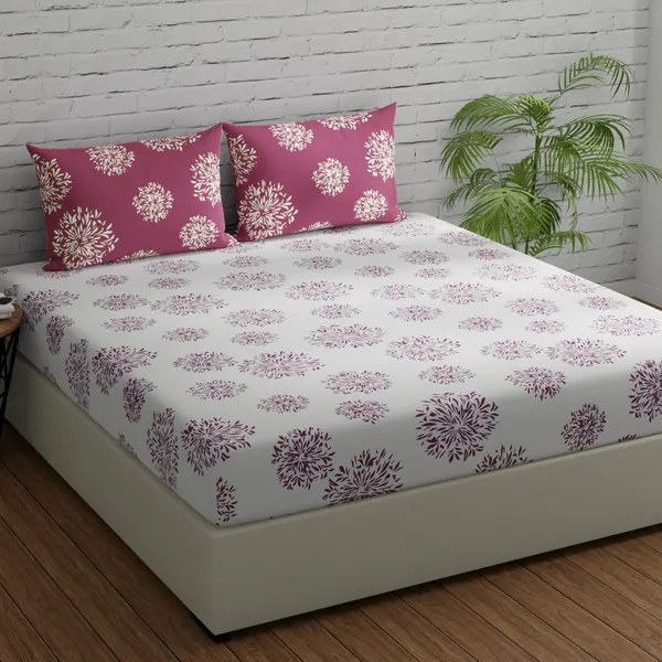 144_TC_Geometric_King_Size_Bedsheet_Cotton_with_2_Pillow_Covers_|_108_x_108_inches_|_White_&_Mauve