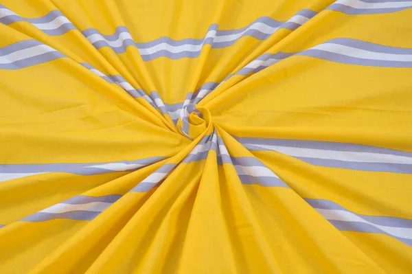 144_TC_Stripes_Cotton_Bedsheets_for_King_Size_Bed_with_2_Pillow_Covers_|_9ft_x_9ft_|_Yellow_&_Grey