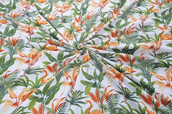 144_TC_Floral_Queen_Size_Bedsheet_Cotton_with_2_Pillow_Covers_-_Orange,_Green_&_White