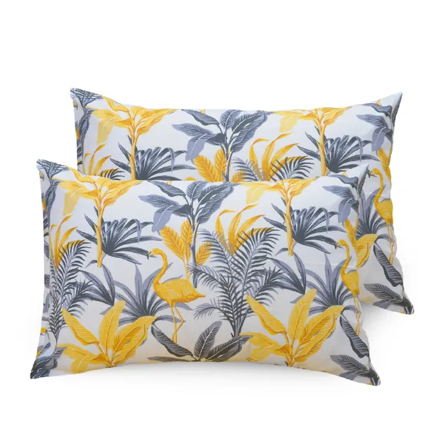 144_TC_Stripes_Cotton_Single_Bedsheet_with_Pillow_Cover_-_Yellow_&_Grey