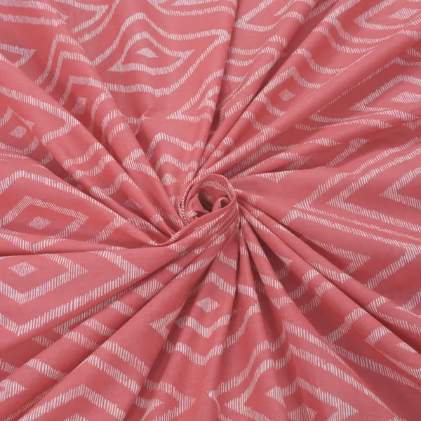 144_TC_Cotton_Bed_Sheet_for_Double_Set_Bed_with_2_Pillow_Covers_-_Peach_Pink_&_White