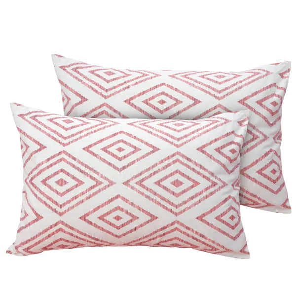 144_TC_King_Size_Bedsheet_Cotton_with_2_Pillow_Covers_|_108x108_inch_|_Peach_Pink_&_White