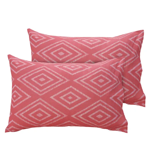 144_TC_Geometric_Cotton_Bedsheet_for_Queen_Size_Bed_with_2_Pillow_Covers_-_White_&_Peach_Pink
