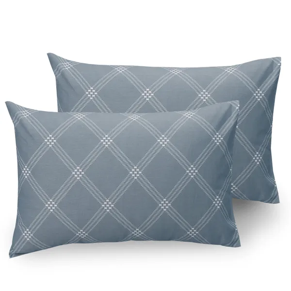 210_TC_Geometric_Cotton_Single_Bedsheet_with_Pillow_Cover_-_Grey__-_Thread_Count_210