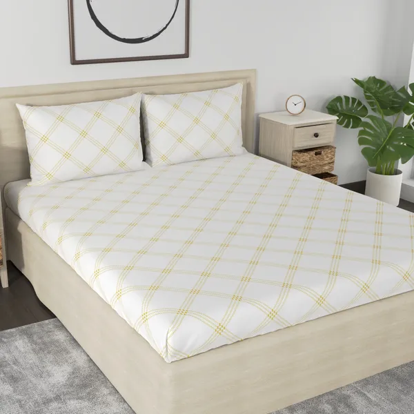 Geometric_Cotton_Bedsheet_for_Queen_Size_Bed_Cotton_with_2_Pillow_Covers_-_White_(Yellow_Pattern)__-_Thread_Count_210