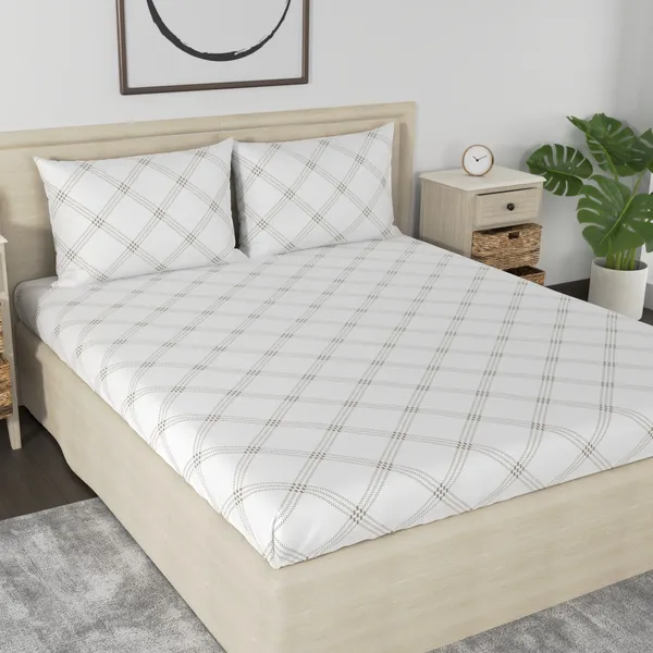 Geometric_Bedsheet_for_Single_Bed_with_1_Pillow_Cover_-_White_(Brandon_Beige_Pattern)__-_Thread_Count_210