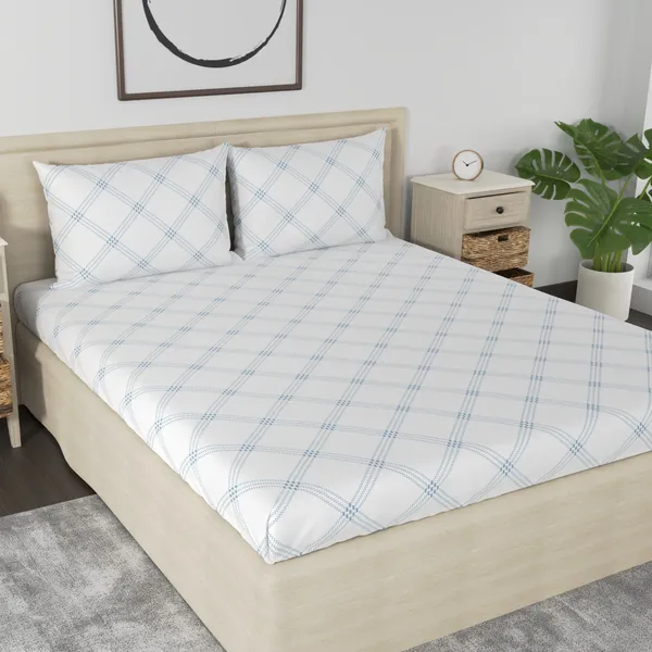 Geometric_Queen_Size_Bedsheet_Cotton_with_2_Pillow_Covers_-_White_(Blue_Pattern)__-_Thread_Count_210
