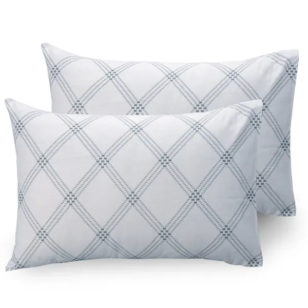 210_TC_Geometric_Cotton_Bedsheets_for_King_Size_Bed_with_2_Pillow_Covers_|_108x108_inches_|_White_(Grey_Pattern)__-_Thread_Count_210