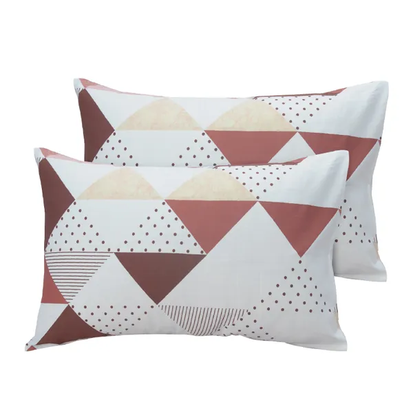 210_TC_Cotton_Bedsheet_for_Double_Bed_Cotton_with_2_Pillow_Covers_-_Brown,_Brick_&_White