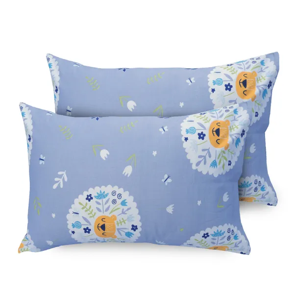 210_TC_Kids_Bedsheet_for_Single_Bed_with_1_Pillow_Cover_-_Powder_Blue_&_White