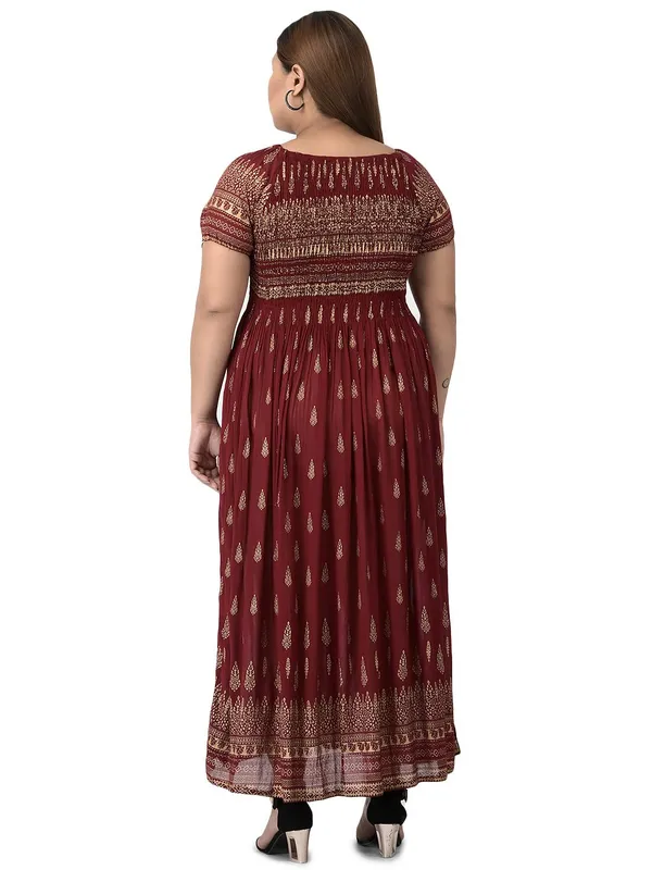 Plus_Size_Red_Women_Long_Floral_Printed_Summer_Dress_Kurti_Anakurti_Bodice_Maxi_Dress_Casual