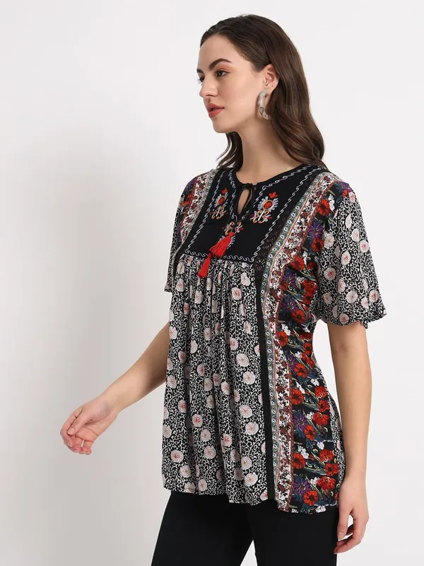 Black_Women_Flare_Casual_Regular_Western_Top