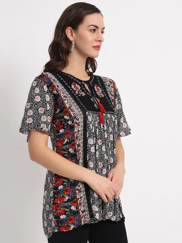 Black_Women_Flare_Casual_Regular_Western_Top