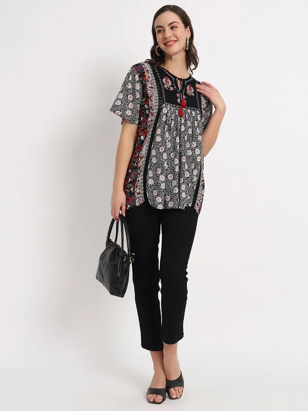 Black_Women_Flare_Casual_Regular_Western_Top