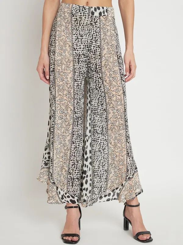 Black_&_White_Floral_with_Cheetah_Print_Tunic_Kurta_with_Pajama_Pant_Set_For_Women