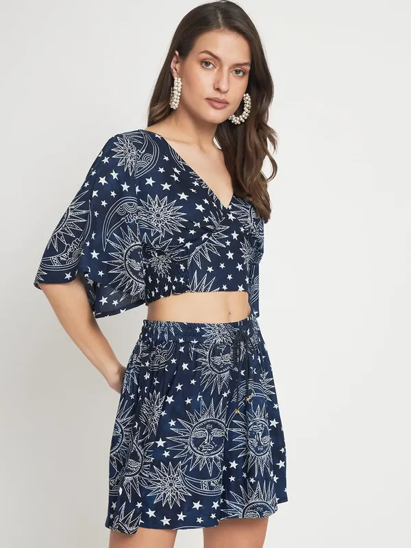 Blue_Styles_Beach_Wear_Co_Ord_Set_Two_Piece_Dress_Top_Short_For_Women