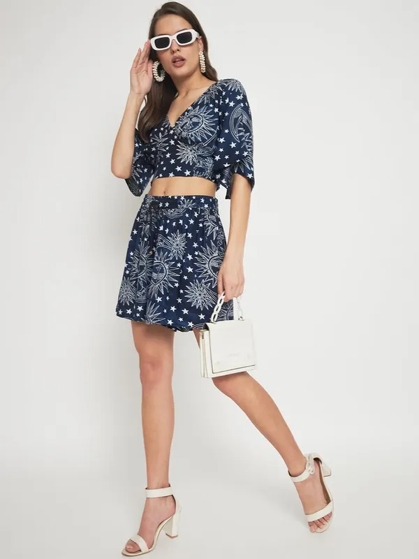 Blue_Styles_Beach_Wear_Co_Ord_Set_Two_Piece_Dress_Top_Short_For_Women