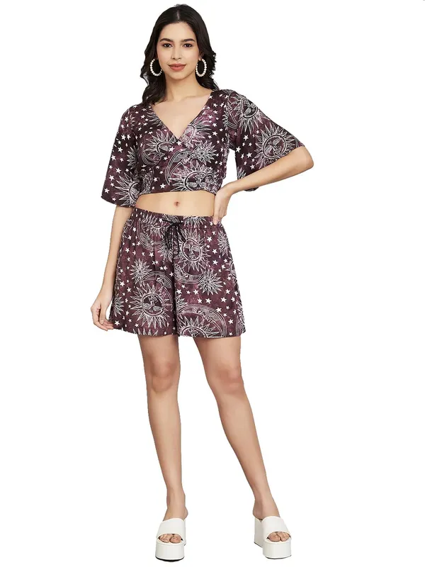 Brown_Styles_Beach_Wear_Co_Ord_Set_Two_Piece_Dress_Top_Short_For_Women