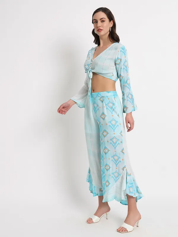 Blue_Women_Printed_Tunic_Kurta_Pajama_Pant_Set