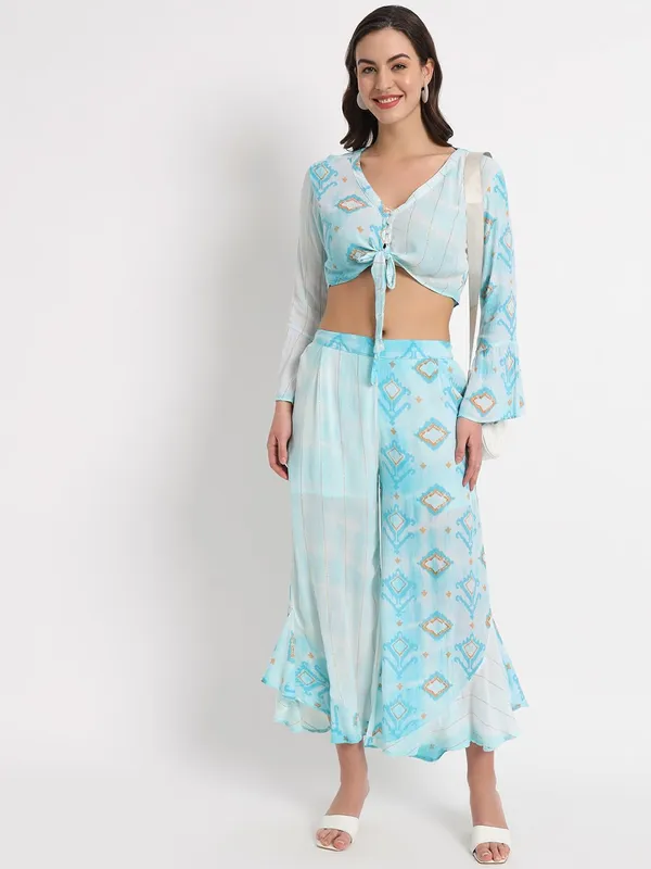Blue_Women_Printed_Tunic_Kurta_Pajama_Pant_Set